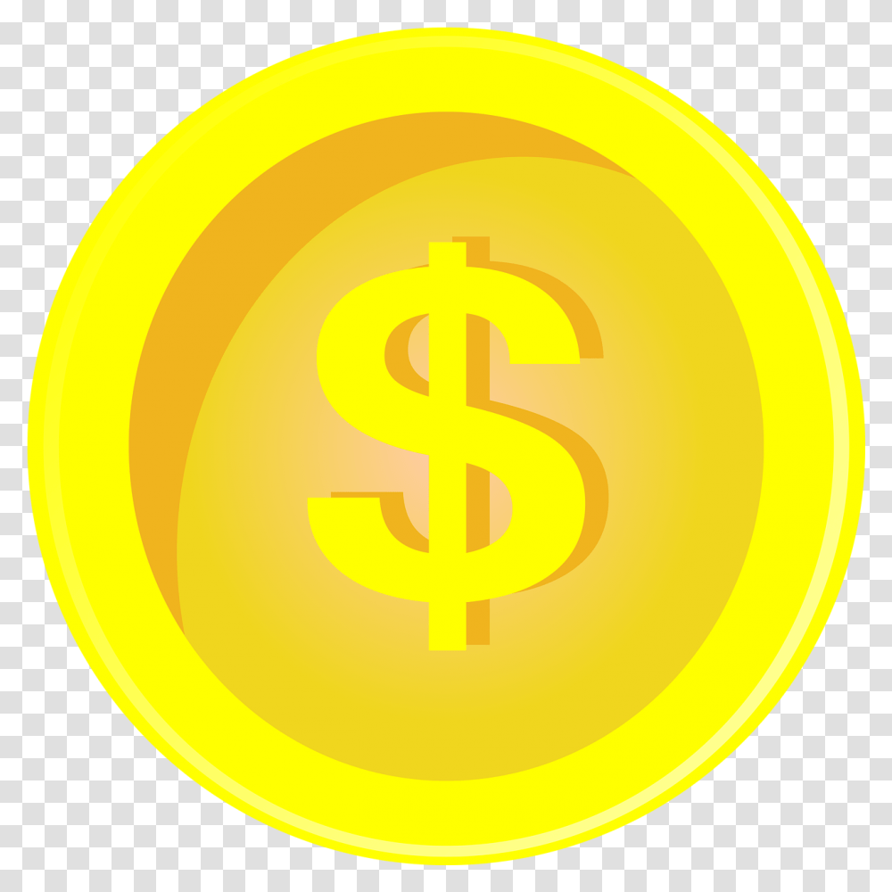 Money Dollar Coin Free Image On Pixabay Circle, Label, Text, Number, Symbol Transparent Png