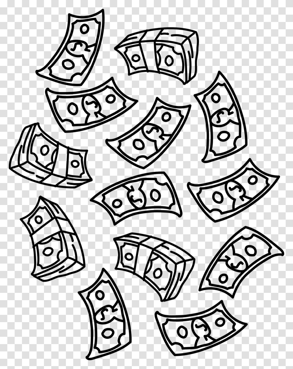 Money Dollars Raining Free Picture Falling Money Clipart Black And White, Gray, World Of Warcraft Transparent Png