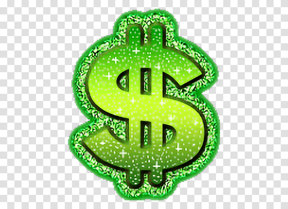 Money Dollarsign Cash Mula Dinero Sparkle Tumblr Money Dollar Sign Green, Light, Alphabet Transparent Png