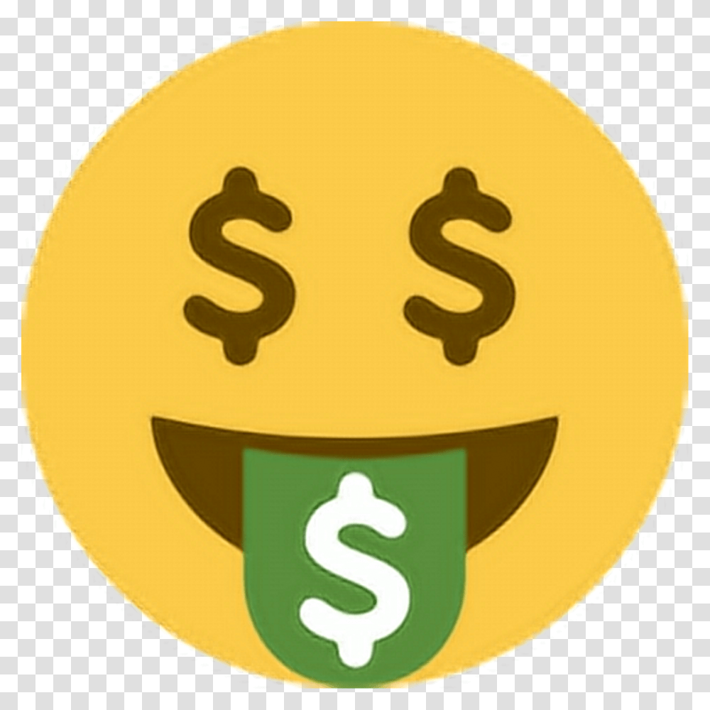 Money Face Emoji Dollar Face Emoji, Number, Plant Transparent Png