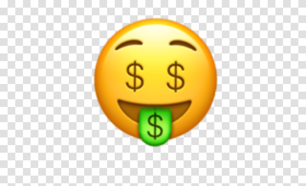 Money Face Emoji Moneyeyes Eyes Iphone Sticker Money Face Emoji, Number, Plant Transparent Png