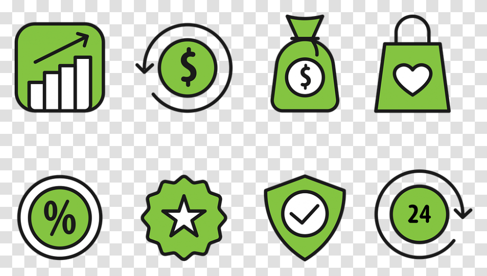 Money Green Icon Profit Economic Systems, Number, Star Symbol Transparent Png