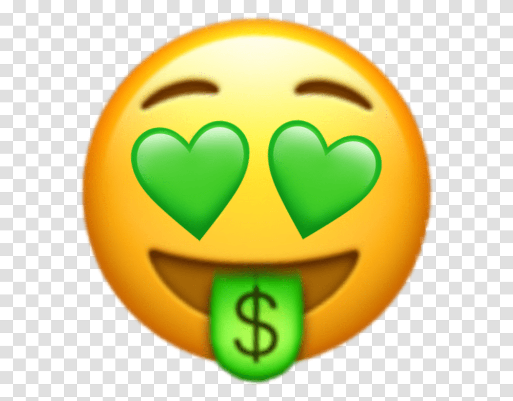 Money Hearteyes Greenheart Heartmoney Emoji Money Face Emoji, Food, Rubber Eraser, Balloon, Toy Transparent Png