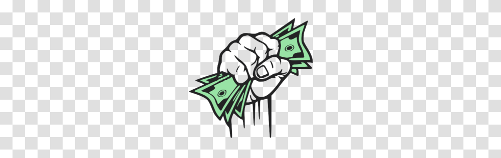 Money In Hand Cartoon Clipart Image, Poster, Advertisement, Fist Transparent Png