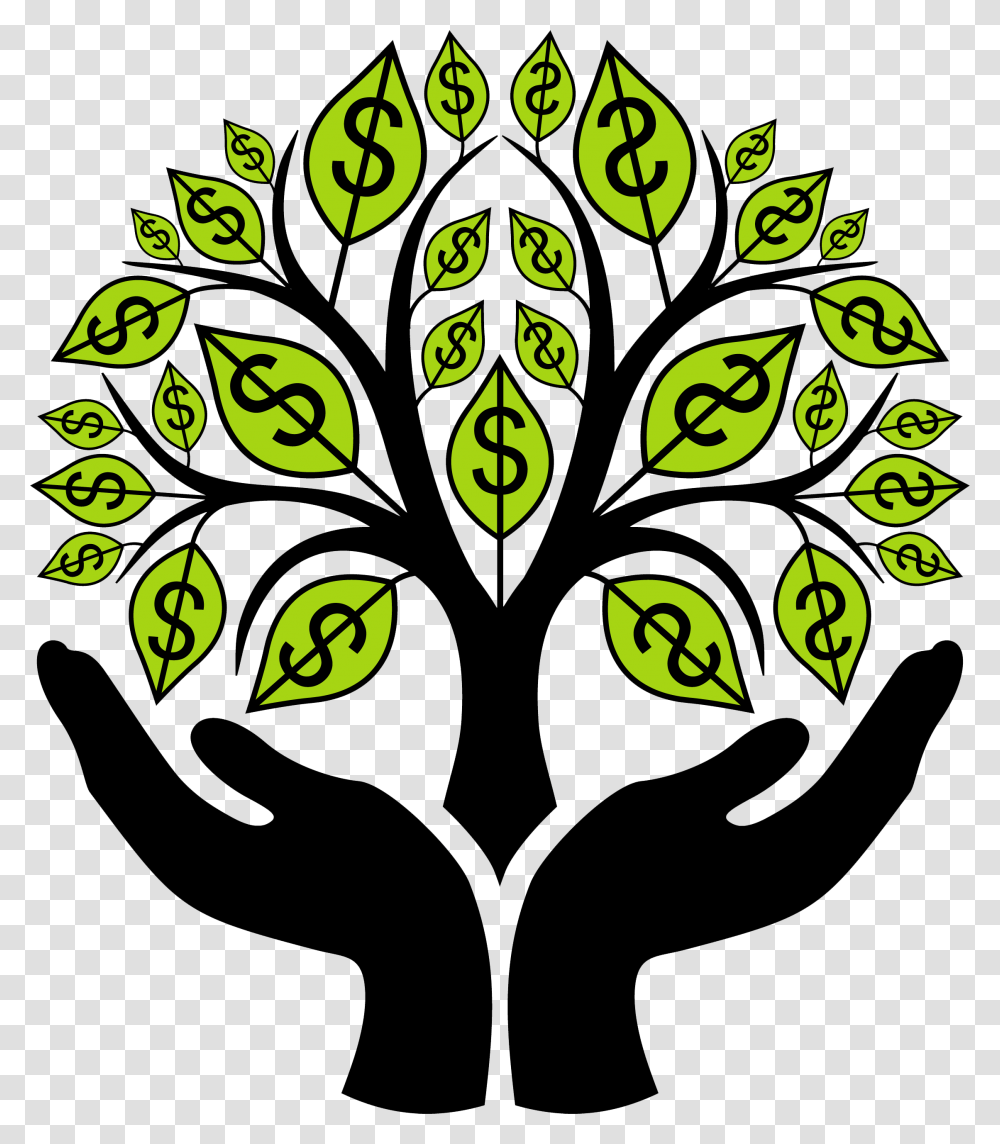 Money In The Air Clipart Jpg Royalty Free Stock Finance Clipart Money Tree, Stencil, Floral Design, Pattern Transparent Png