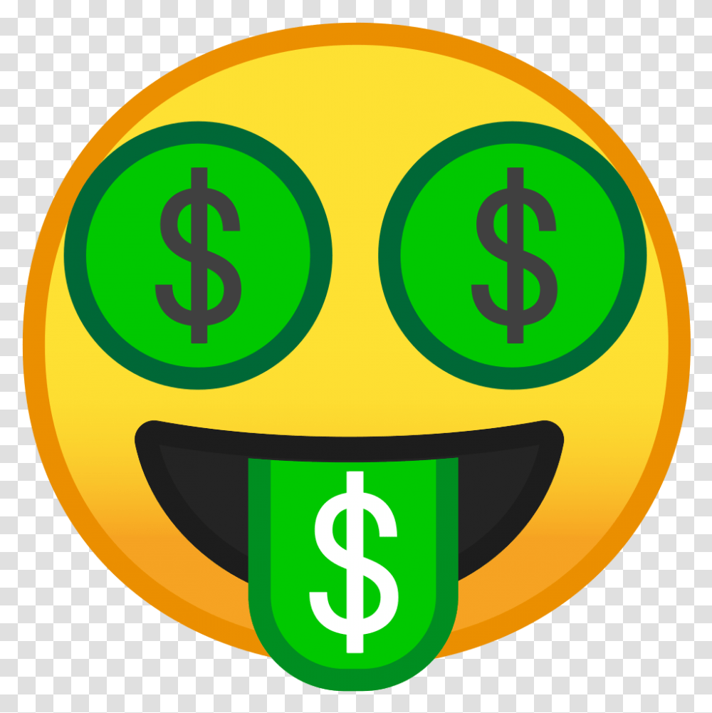Money Mouth Face Icon Noto Emoji Smileys Iconset Google Art Gallery Of Ontario, Text, Plant, Symbol, Food Transparent Png