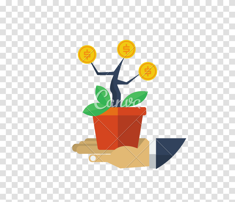 Money Plant Illustration Icon, Bucket, Performer, Washing Transparent Png