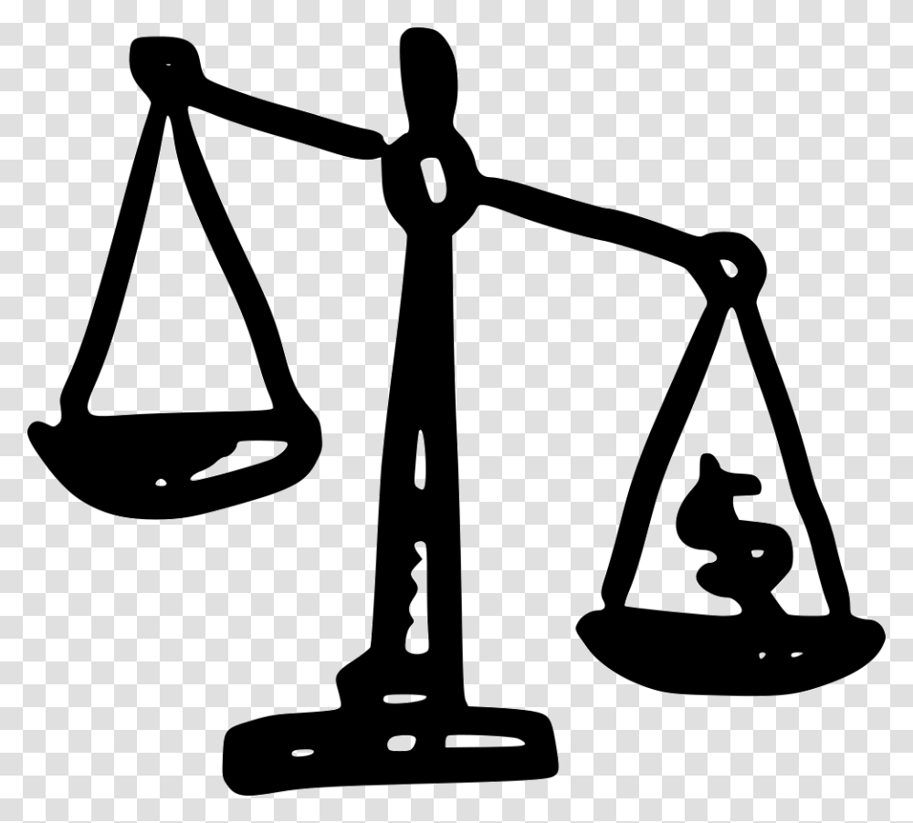 Money Scales Risk In Finance Icon, Lamp, Shovel, Tool Transparent Png