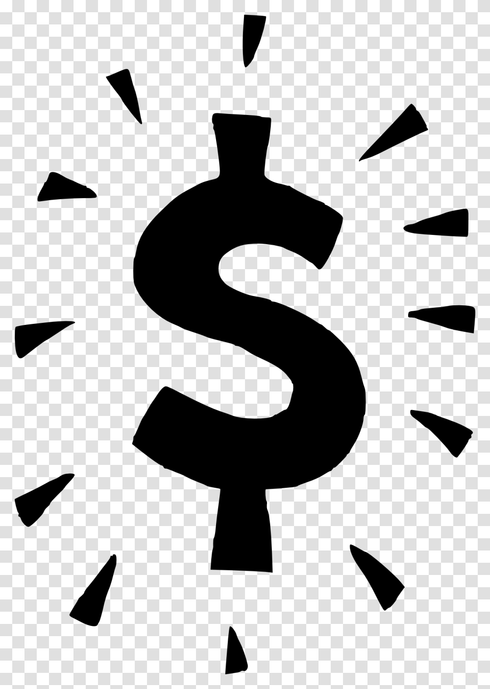 Money Sign Clipart Black And White, Stencil, Silhouette Transparent Png