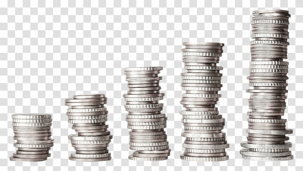 Money Silver Columns Power To Coin Money, Nickel, Screw, Machine, Dime Transparent Png