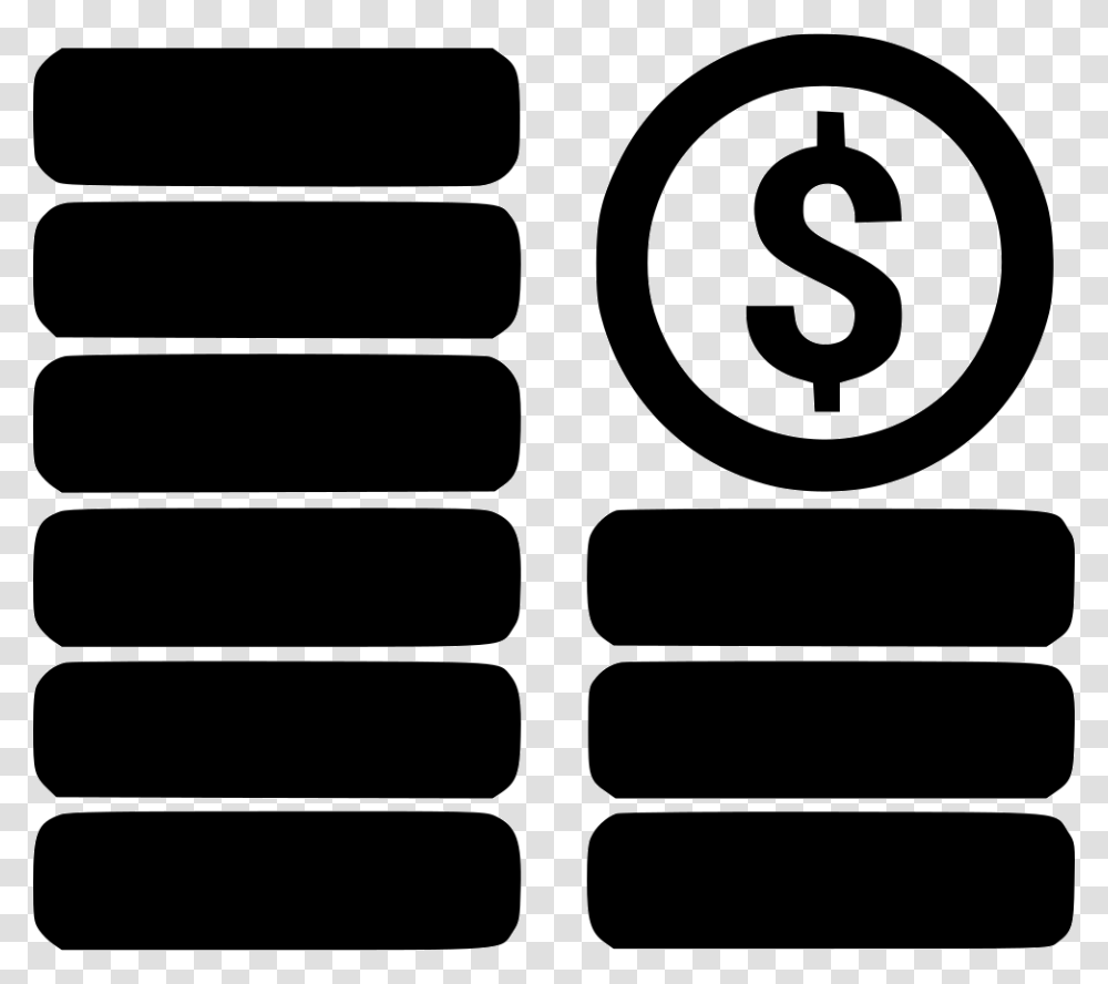 Money Stack Accounting Icon Black Amp White, Number, Stencil Transparent Png