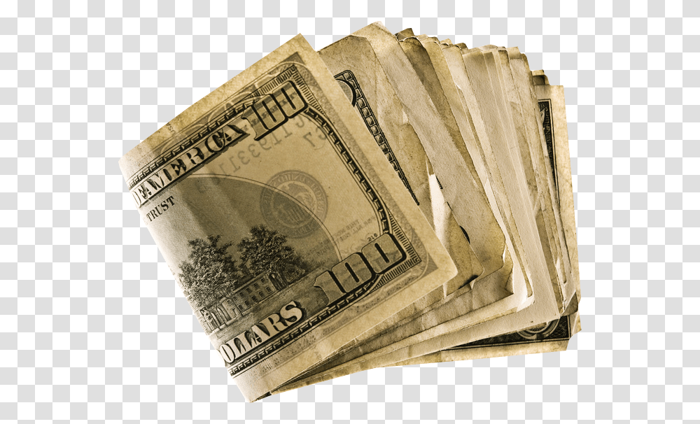 Money Stacks 100 Dollar Bill Back, Book Transparent Png