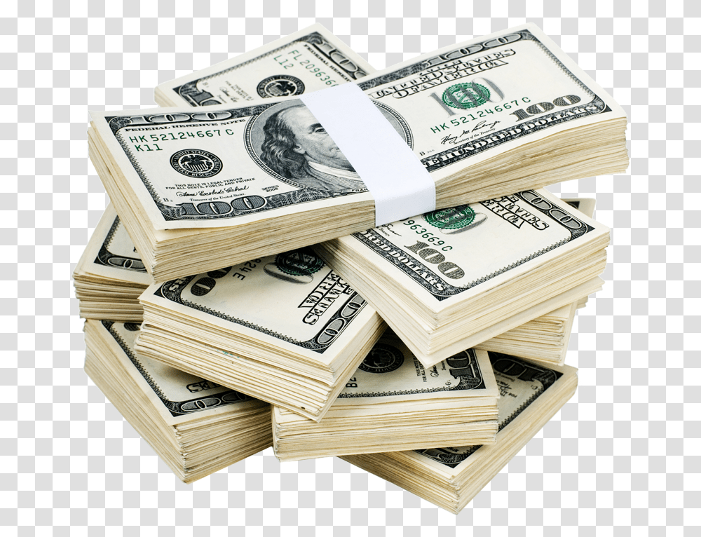 Money Stacks White Background, Dollar Transparent Png