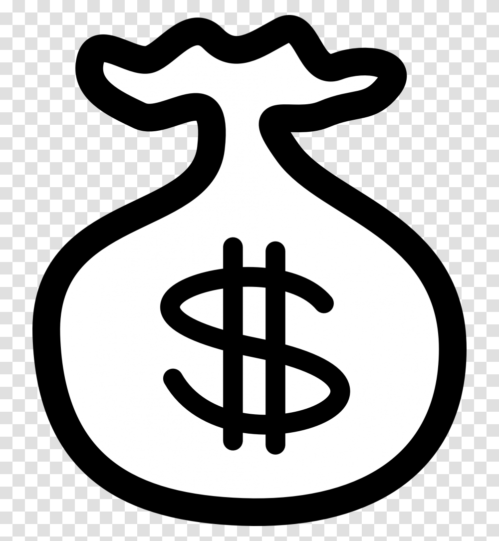 Money Symbol Clipart Money Clipart Black And White, Label, Logo, Trademark Transparent Png