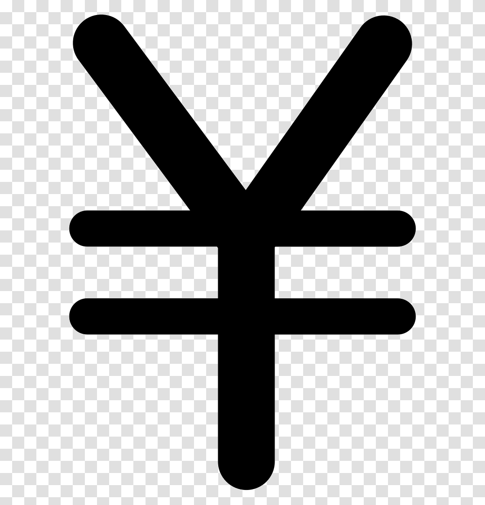 Money Symbol Yen Currency Symbol, Cross, Logo, Trademark, Stencil Transparent Png