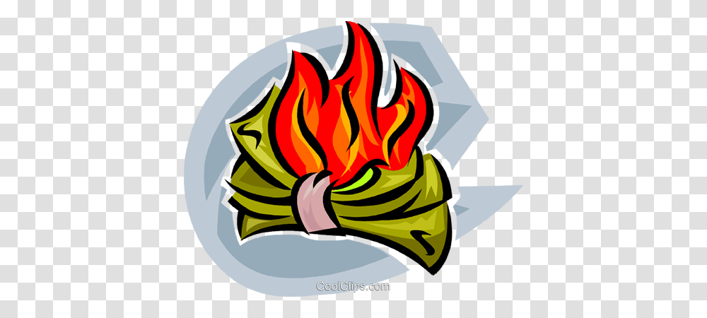 Money To Burn Royalty Free Vector Clip Art Illustration, Fire, Flame, Plant, Bonfire Transparent Png