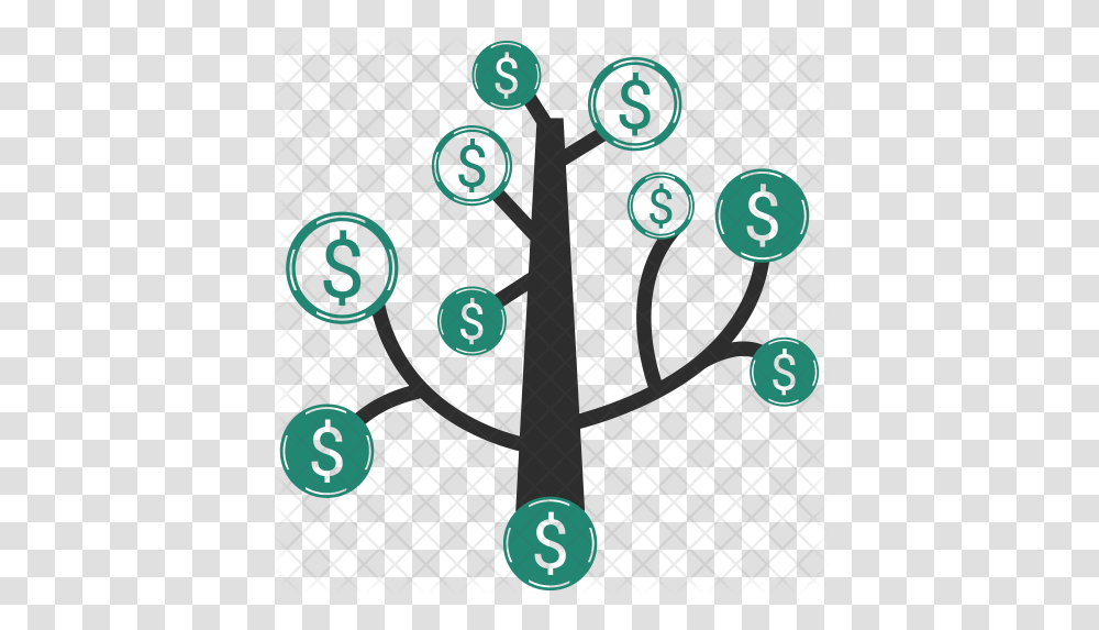 Money Tree Icon Of Flat Style Icon Money Tree, Clock Tower, Electronics, Text, Art Transparent Png