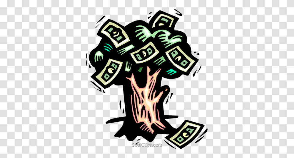 Money Tree Royalty Free Vector Clip Art Illustration, Hand, Poster, Advertisement Transparent Png