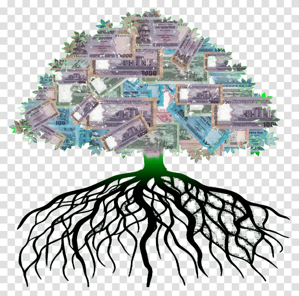 Money Tree With Roots, Map, Diagram, Plot, Atlas Transparent Png