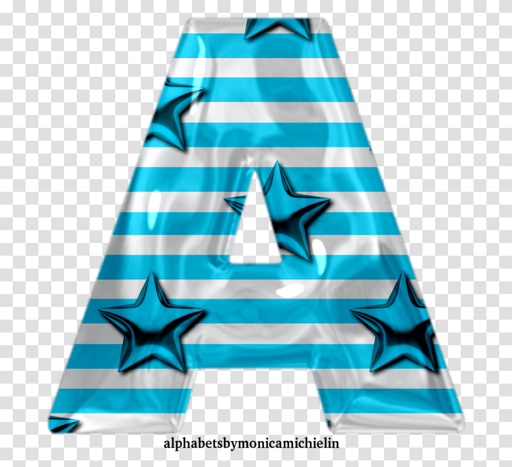 Monica Michielin Alfabetos Blue Stripes Stars Alphabet Alphabet By Monica Michieline 2019, Clothing, Apparel, Text, Hat Transparent Png