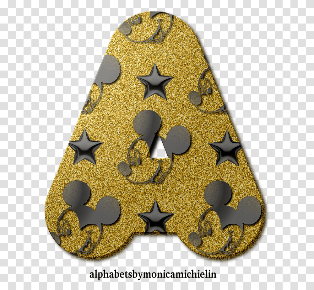 Monica Michielin Alfabetos Golden Glitter Mickey Star Gold, Purse, Handbag, Accessories, Accessory Transparent Png