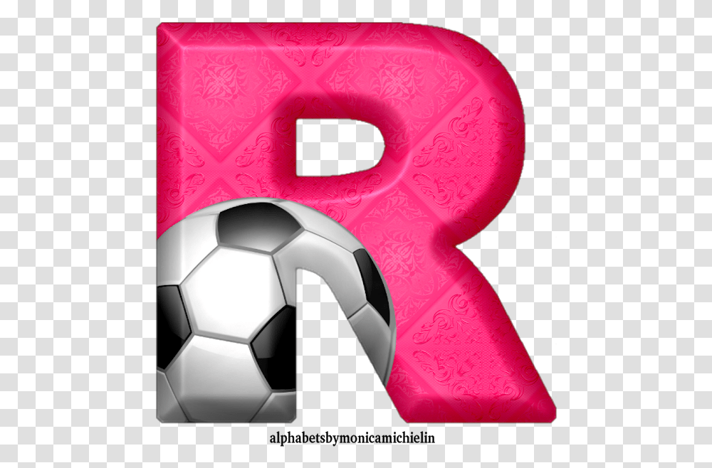 Monica Michielin Alphabets Pink Football Alphabet Ball For Soccer, Soccer Ball, Team Sport, Sports, Text Transparent Png