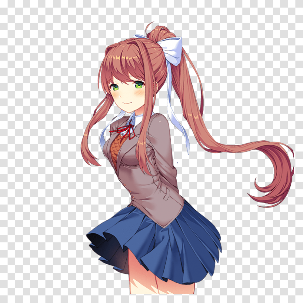 Monika Doing Yuris Pose Ddlc, Costume, Manga, Comics, Book Transparent Png