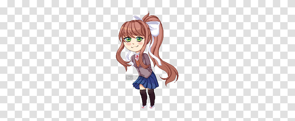 Monika Doki Doki Literature Club, Comics, Book, Manga, Person Transparent Png