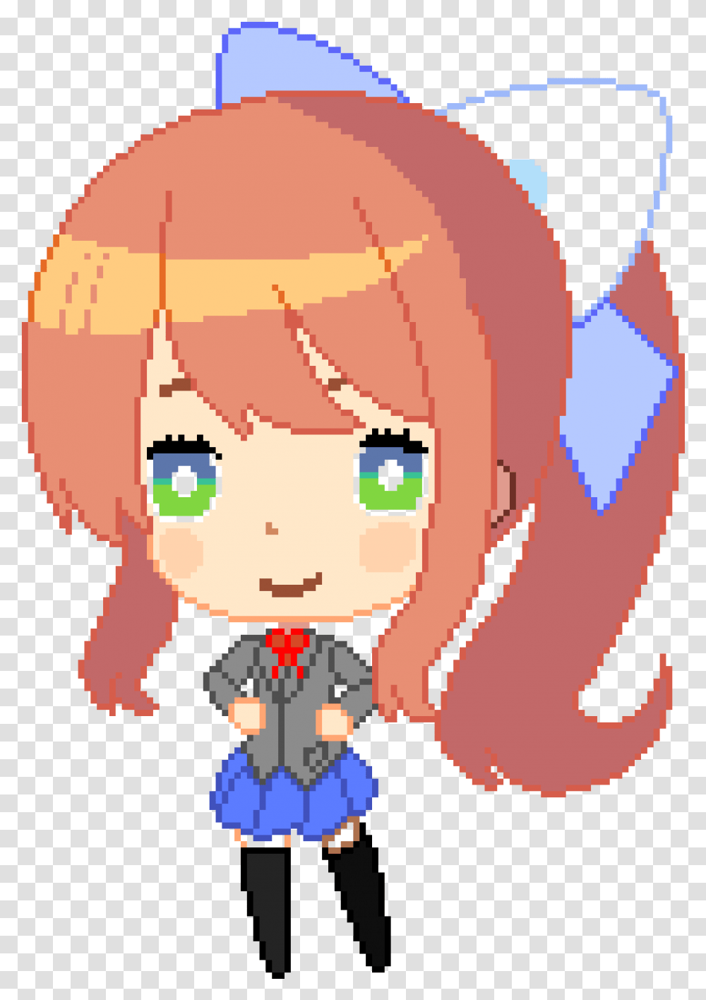 Monika Game Pixel Art, Doll, Toy, Head, Poster Transparent Png