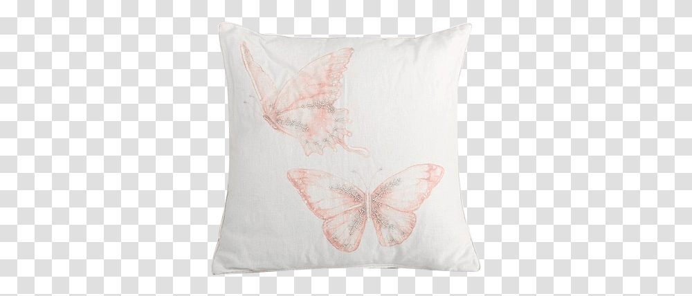 Monique Lhuillier Watercolor Butterfly Dec Pillow Blush Pink Cushion, Diaper, Painting, Art Transparent Png