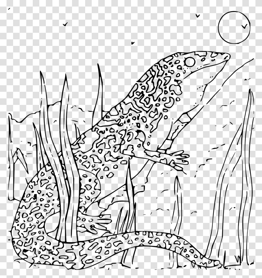 Monitor Lizard Coloring Page, Gray, World Of Warcraft Transparent Png