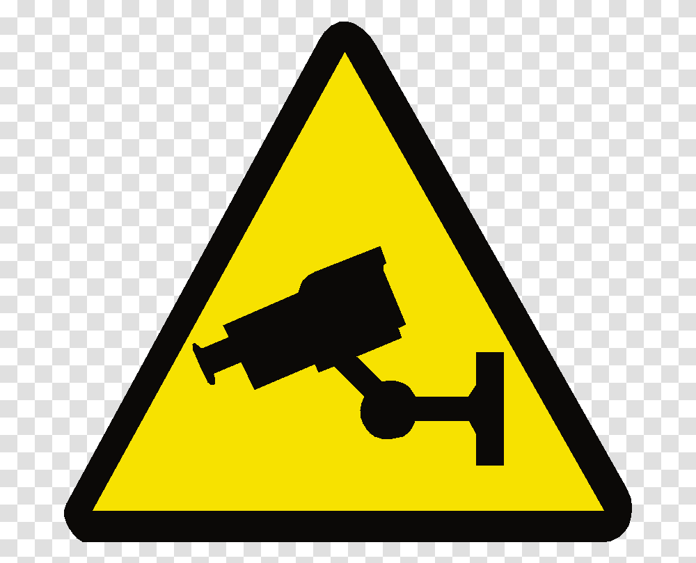Monitored By A Cctv, Road Sign, Triangle Transparent Png
