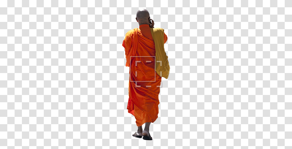 Monk On Cell Phone, Person, Human, Apparel Transparent Png