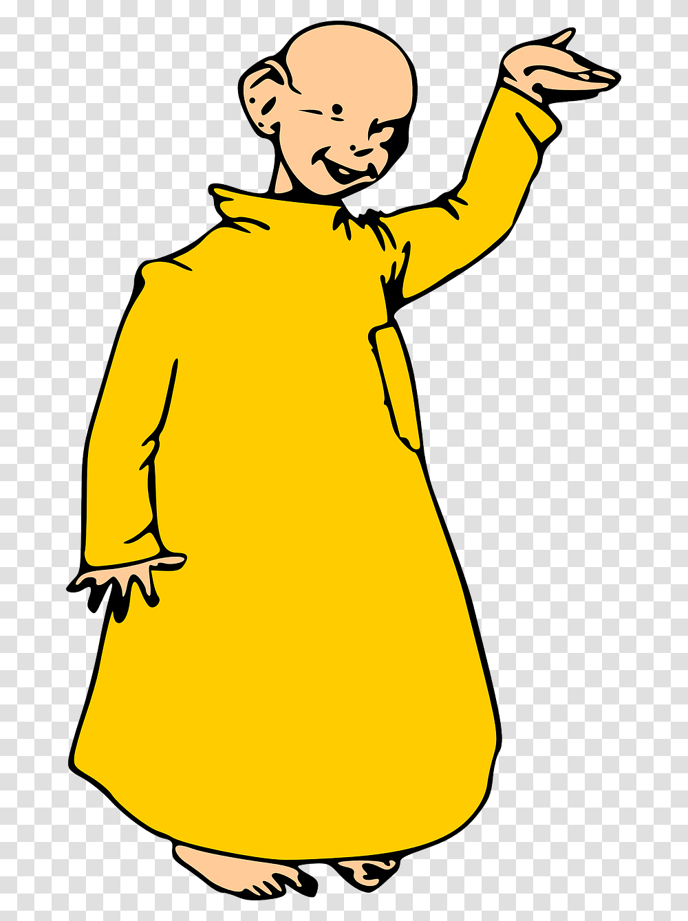 Monk Yellow Robe Boy Man Kid, Apparel, Coat, Raincoat Transparent Png