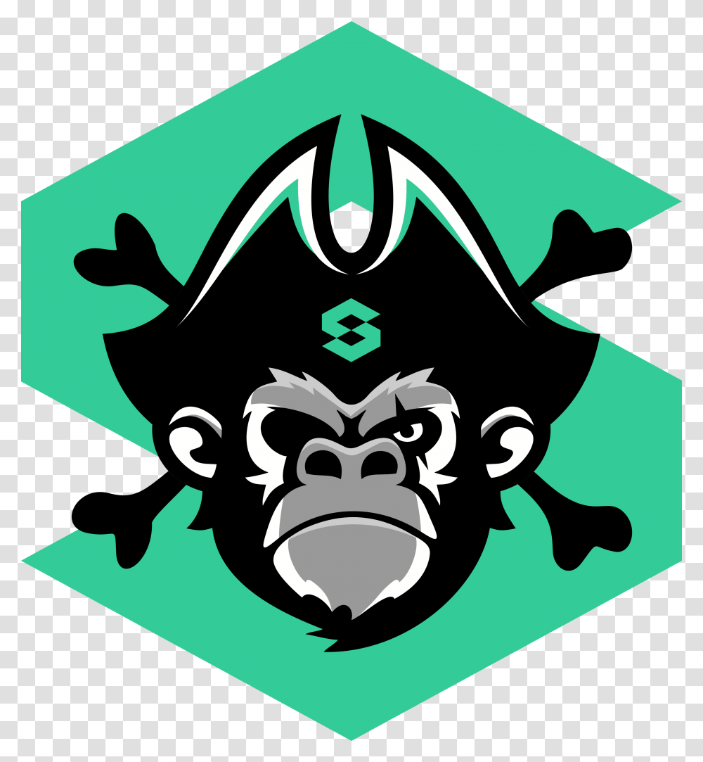 Monkey 614 Kb Illustration Pirate Monkey Vector, Stencil, Emblem, Recycling Symbol Transparent Png