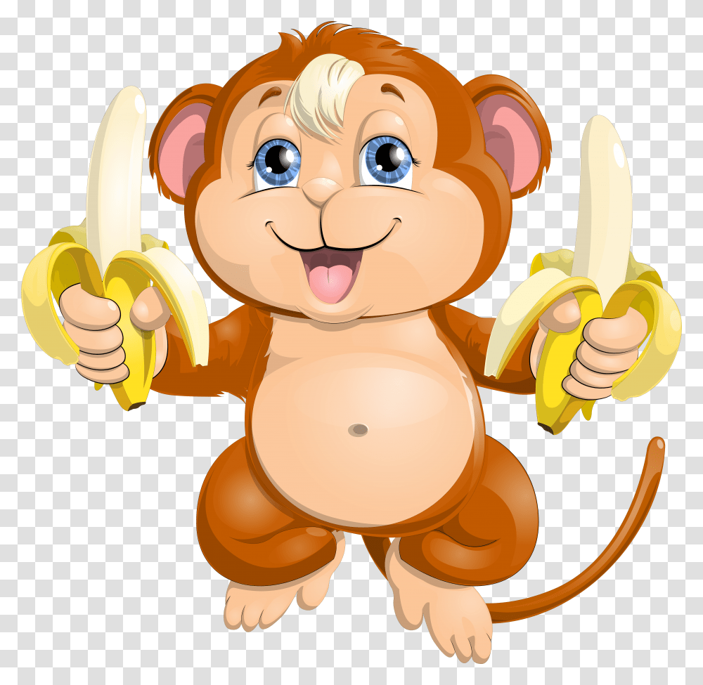 Monkey And Banana, Plant, Food, Fruit, Toy Transparent Png