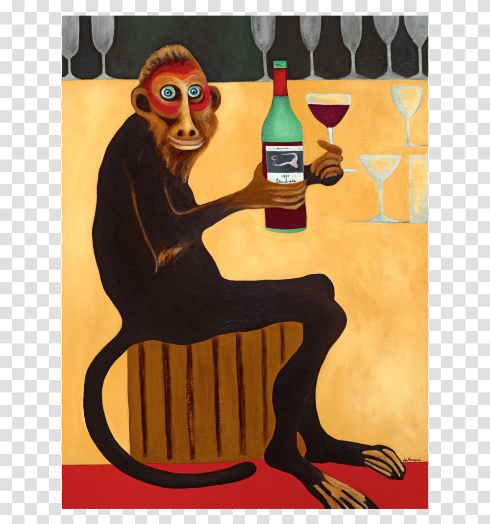 Monkey Artwork Back Printfile Front, Beer, Alcohol, Beverage, Bottle Transparent Png