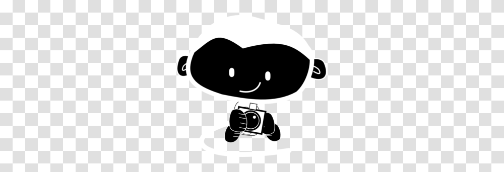 Monkey Camera Black White Clip Art, Electronics, Stencil, Helmet Transparent Png