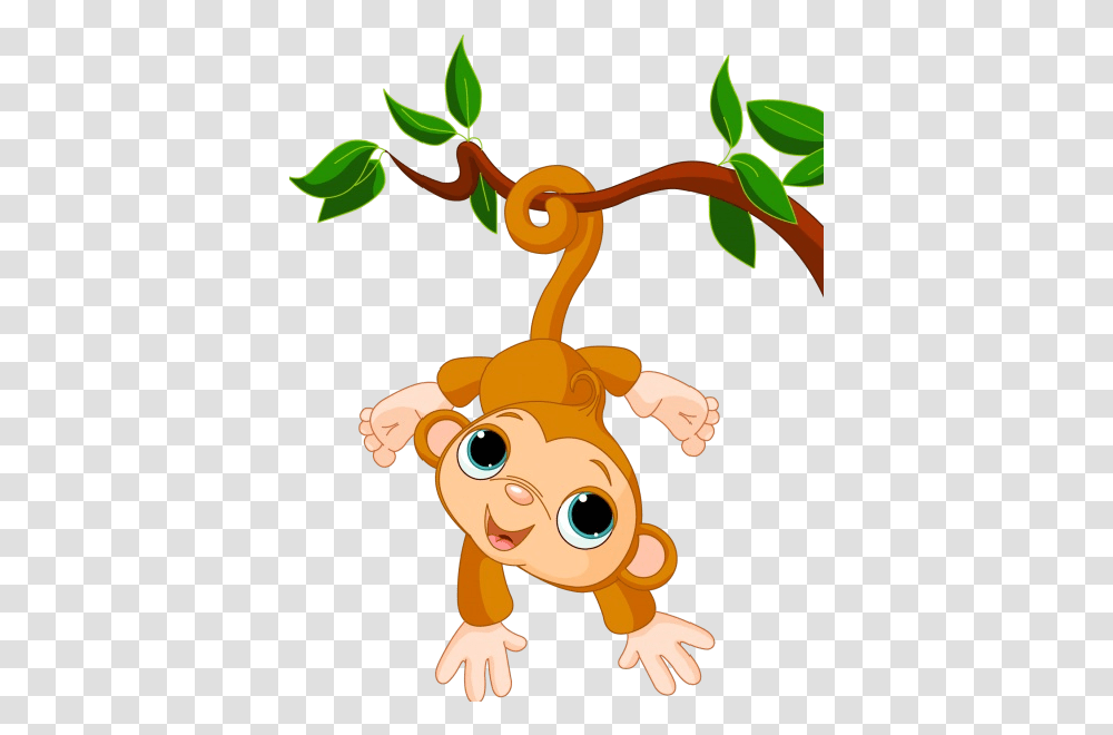 Monkey Cartoon Tree Clipart Baby Monkey Clip Art, Toy, Animal, Mammal, Face Transparent Png