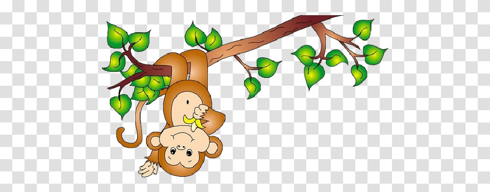 Monkey Clip Art Free Clipartlook Jungle Monkey Clipart, Plant, Green, Vegetation, Tree Transparent Png