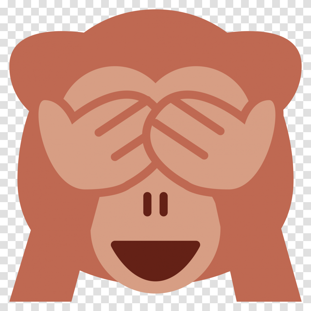 Monkey Covering Eyes See No Evil Monkey Emoji Twitter, Face, Massage, Frown, Back Transparent Png
