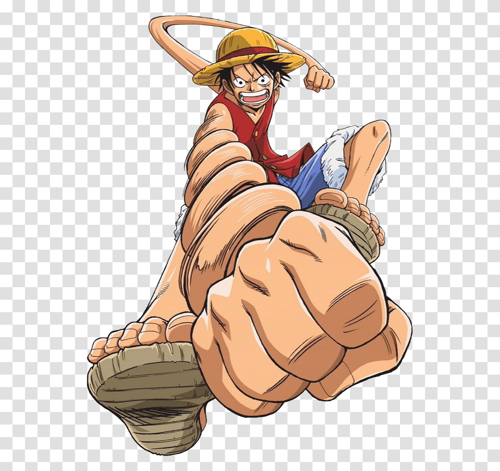 Monkey D Luffy Clipart One Piece Luffy Stretch, Hand, Person, Human, Hat Transparent Png