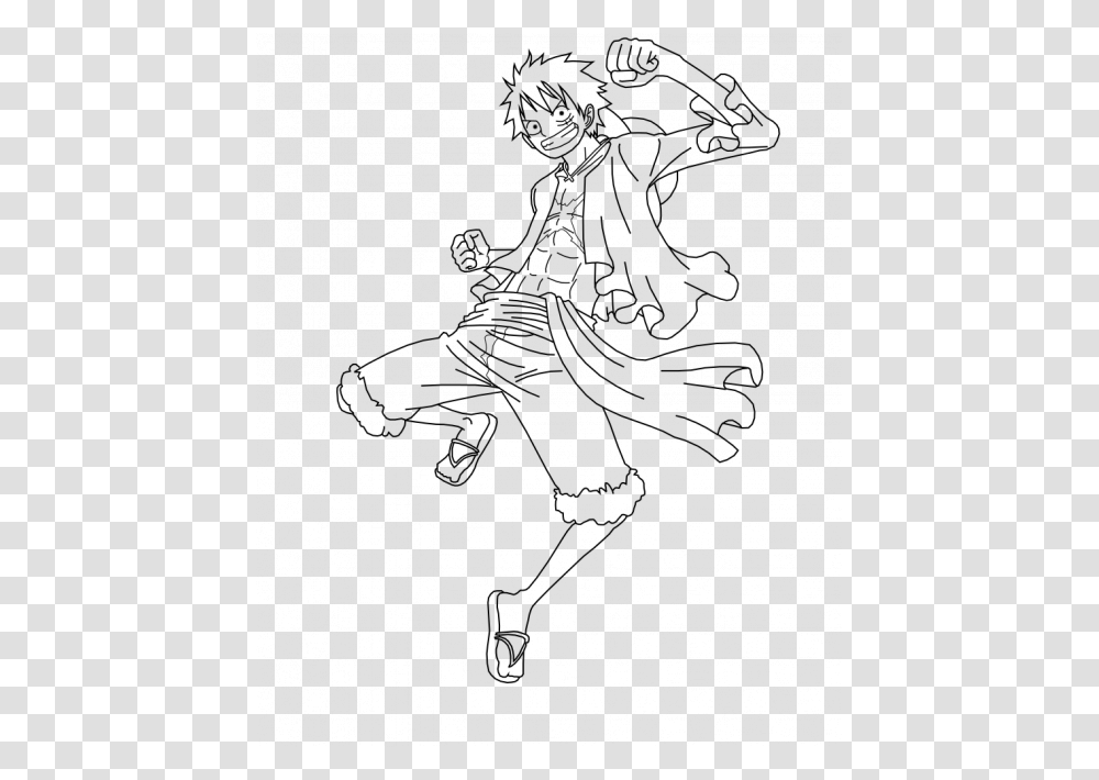 Monkey D Luffy Coloring Pages M7 Monkey D Luffy Outline, Gray, World Of Warcraft Transparent Png