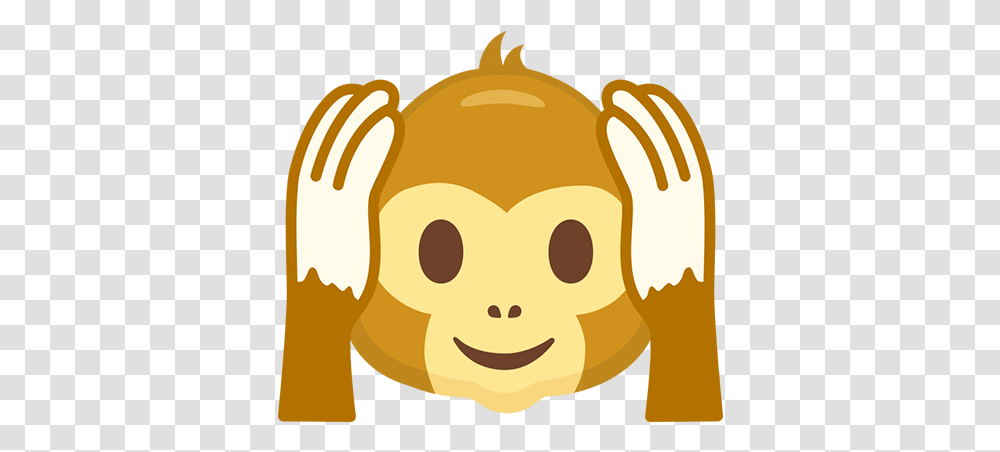 Monkey Emoji Funny Cute Hear Ears Listen Cartoon, Plush, Toy, Elephant, Wildlife Transparent Png