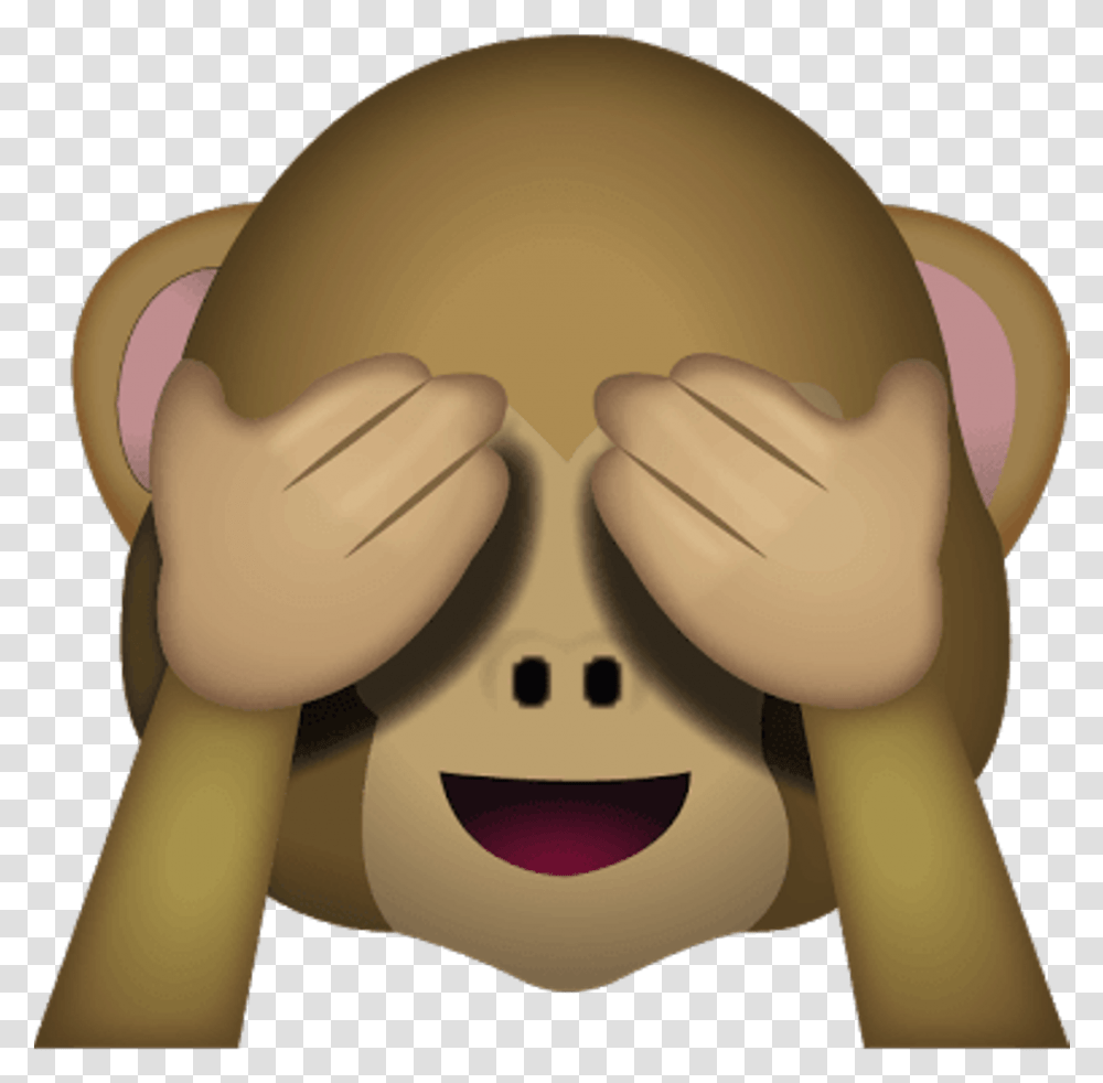 Monkey Emoji See No Evil, Head, Toy, Face, Photography Transparent Png