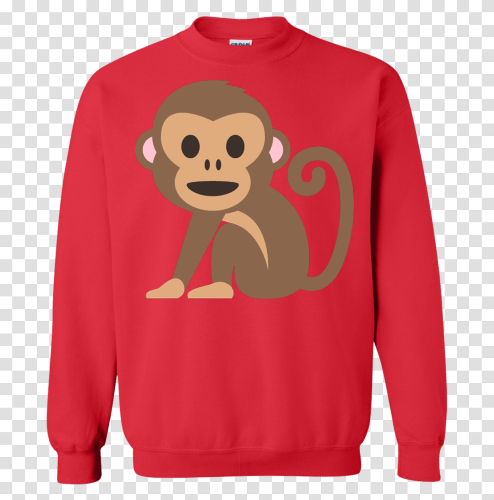 Monkey Emoji Sweatshirt T Shirt, Apparel, Sleeve, Sweater Transparent Png