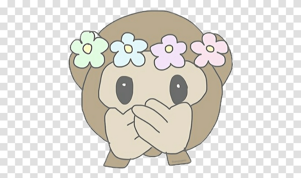 Monkey Emoji Tumblr Flower Drawing Of Emojis Monkey, Food, Sweets, Confectionery, Egg Transparent Png