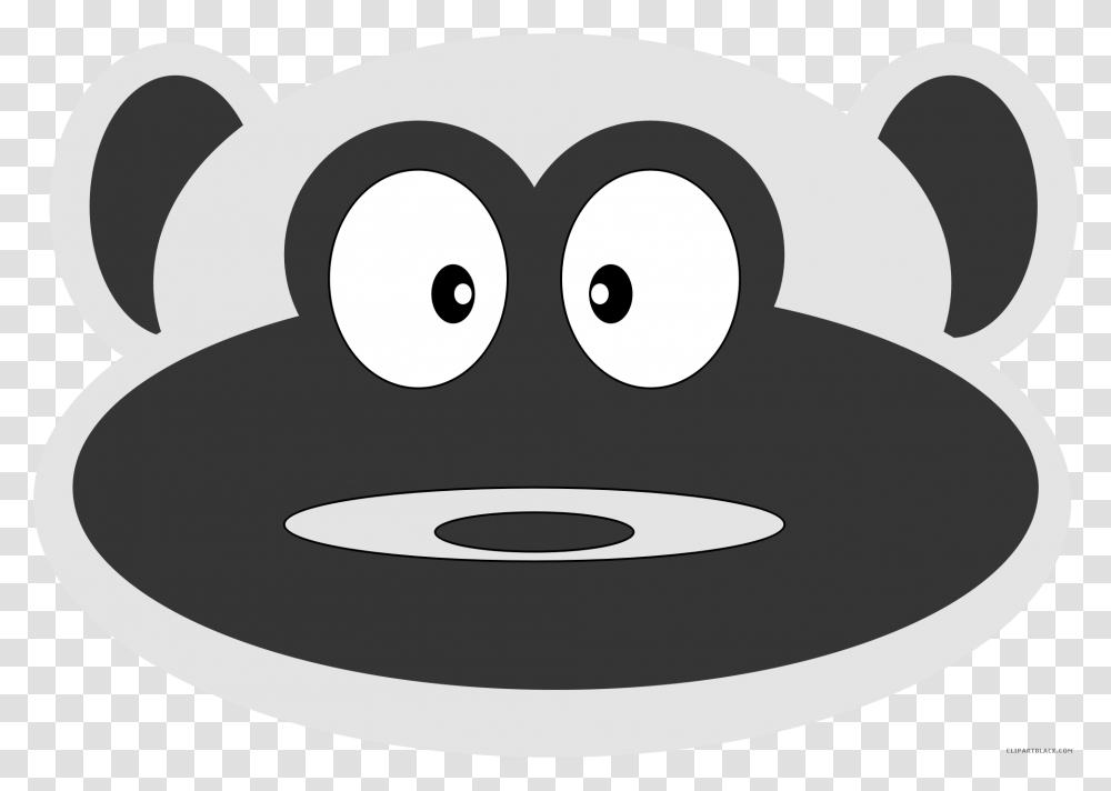Monkey Face Animal Free Black White Clipart Images, Stencil, Frying Pan, Wok, Curling Transparent Png