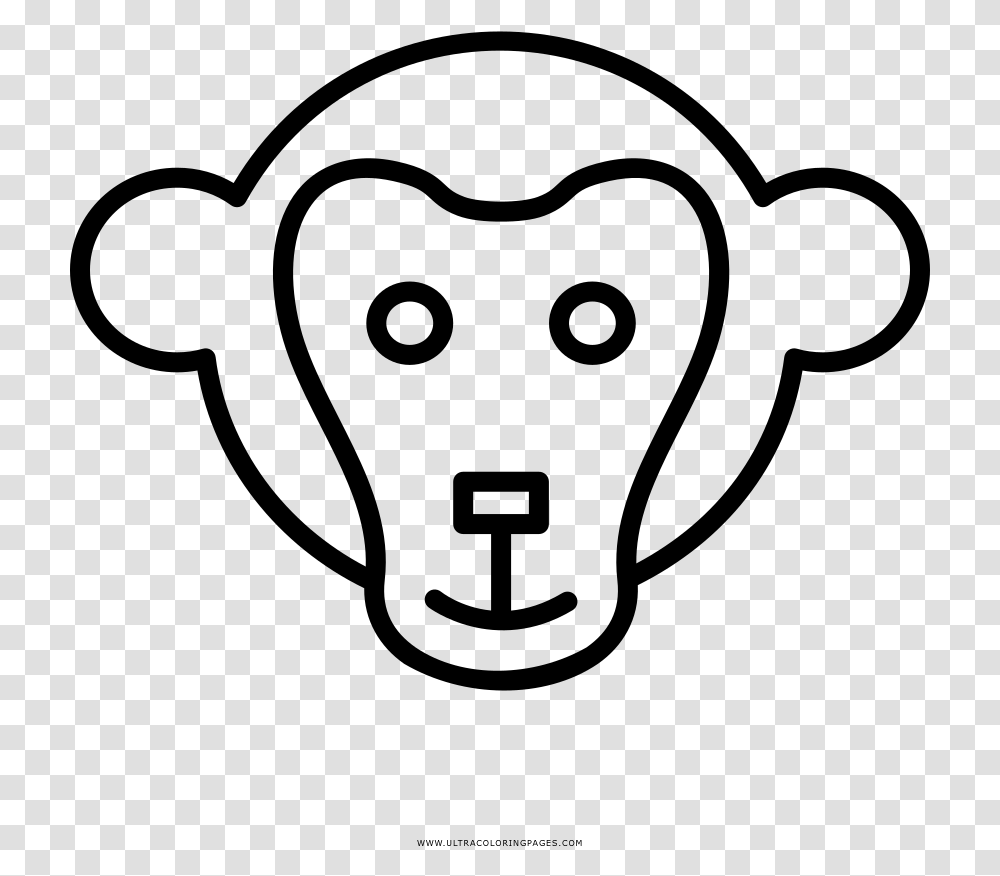Monkey Face Coloring Page, Gray, World Of Warcraft Transparent Png