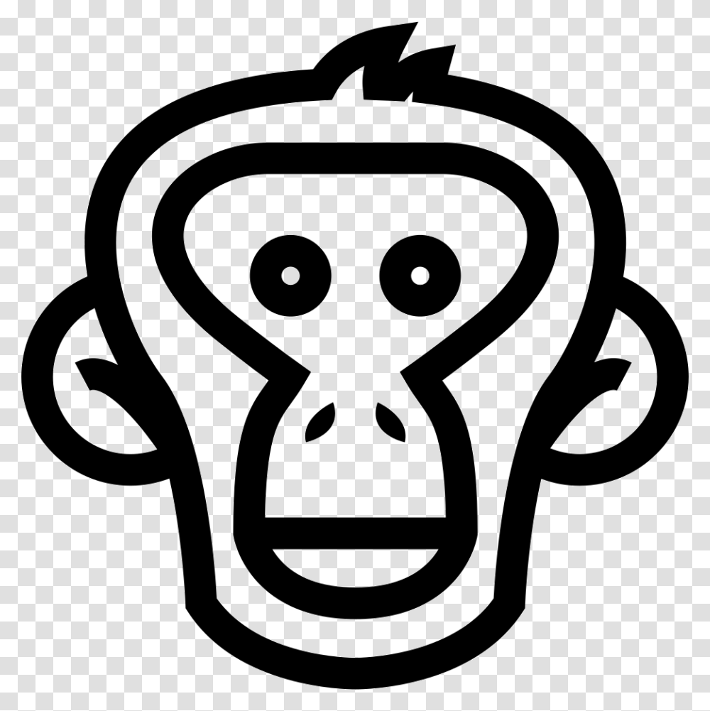 Monkey Face Outline Icon Free Download, Stencil, Logo, Trademark Transparent Png